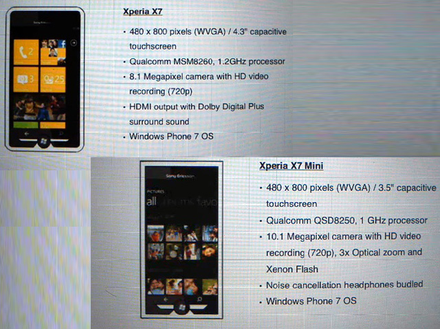 Sony Ericsson X7 and X7 Mini