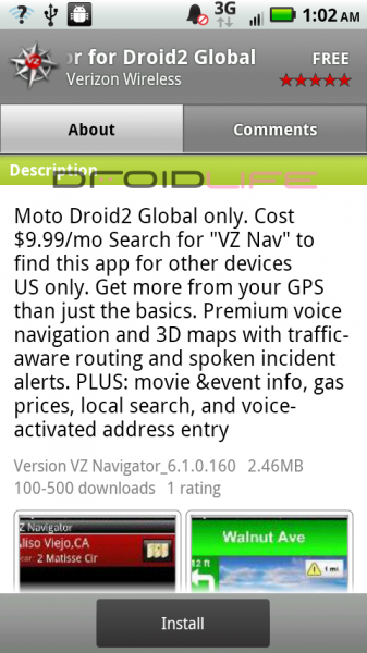 VZ Nav for Droid 2 Global