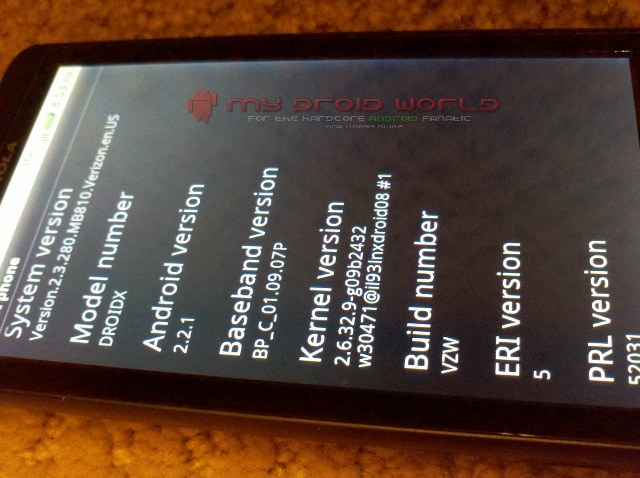 Droid X with Android 2.2.1