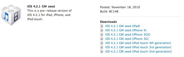 iOS 4.2.1 GM