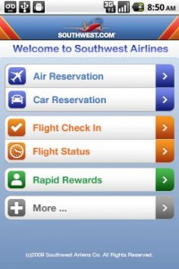 Southwest Airlines app