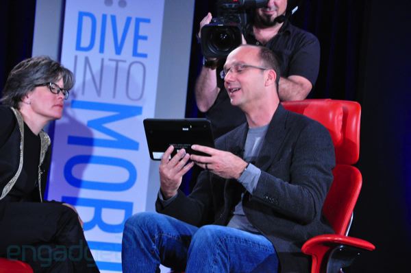 Andy Rubin with the Motorola tablet