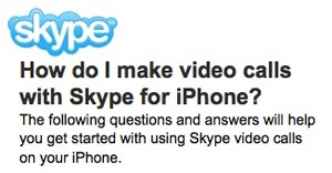 Skype video calling for iPhone