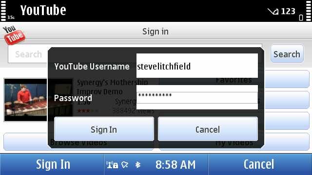 YouTube for Symbian^3