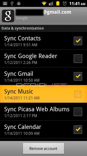 Google music sync