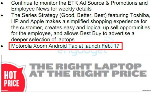 Verizon Motorola Xoom launch date on Best Buy