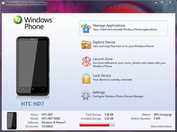 Windows Phone 7 Device Manager