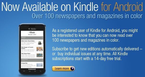 Kindle Android magazines