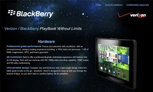Playbook to appear on Verizon's network
