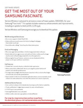 Samsung Fascinate Froyo